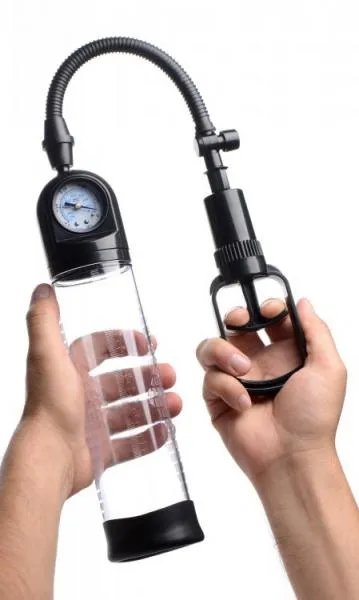 Trigger Penis Pump With Built In Pressure Gauge Size Matters Male Sex Toys Trigger Penis Pump With Built In Pressure Gauge Size Matters Male Sex Toys