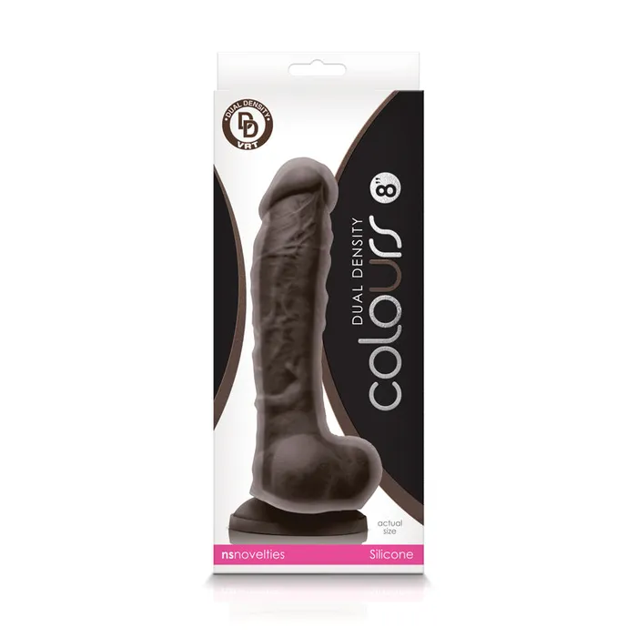 Colours Dual Density 8 Dildo Dark Brown NS Novelties Dildos