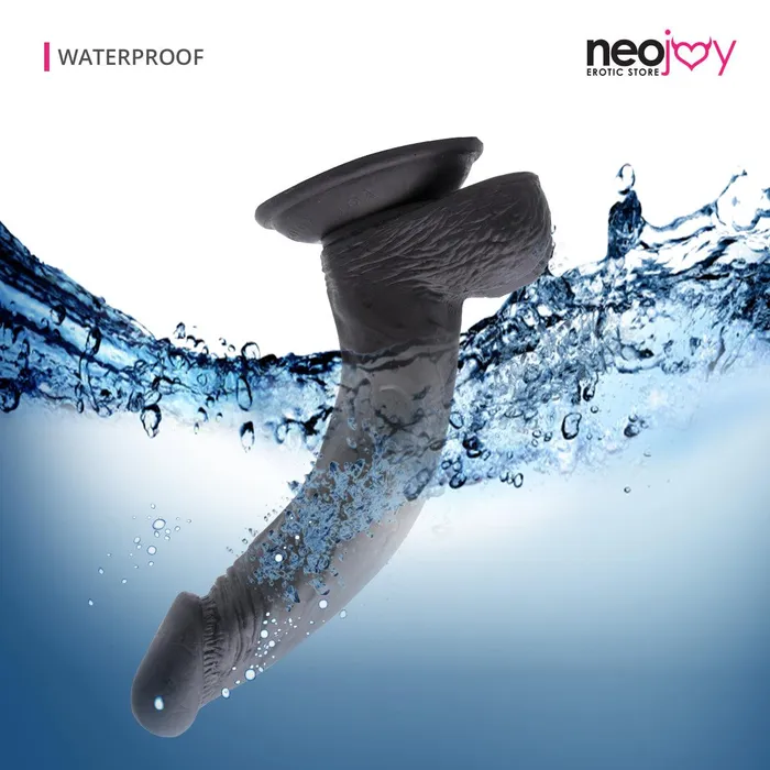 Neojoy Lifelike SuperReal Dildo Curved TPE With Suction Cup Black Neojoy Dildos