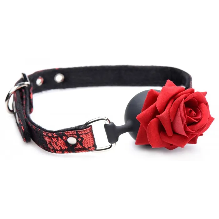 Master Series Male Sex Toys Silicone Ball Gag with Rose