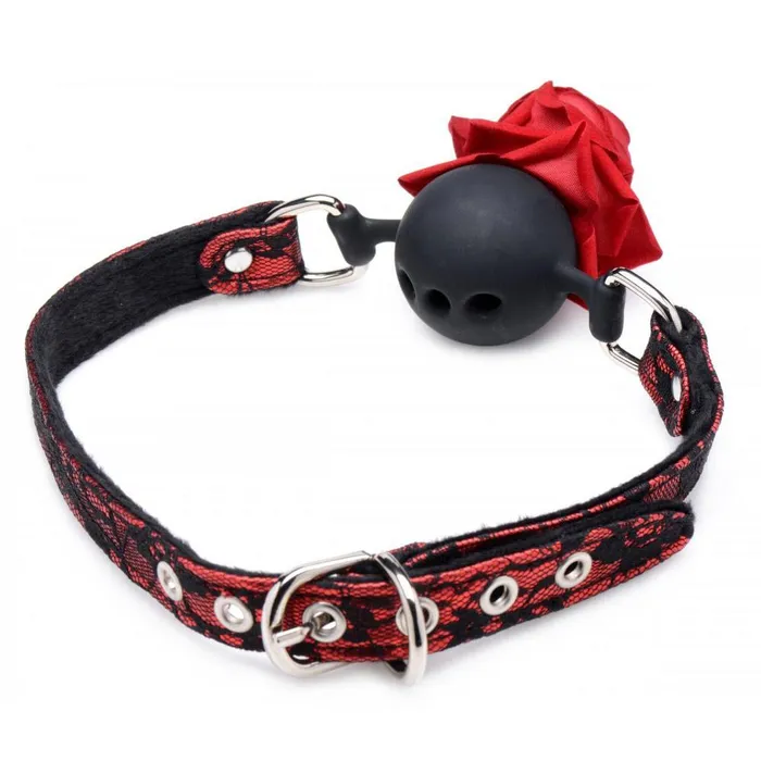 Master Series Male Sex Toys Silicone Ball Gag with Rose