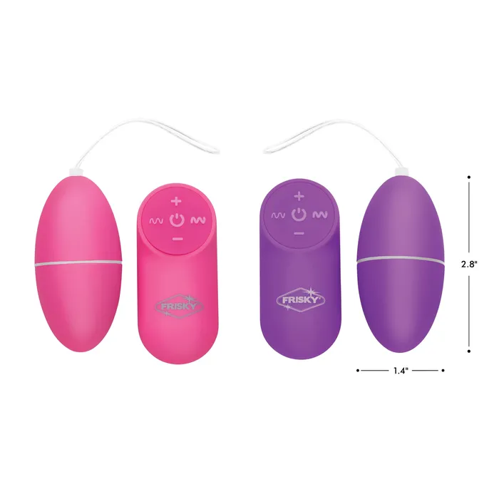Vibrators Frisky 28X Scrambler Vibrating Egg w Remote Purple