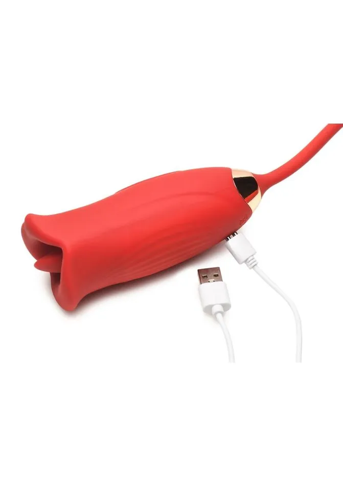 Lickgasm Magic Kiss Kissing Rechargeable Silicone Clitoral Stimulator with Thrusting Vibrator Lickgasm Female Sex Toys