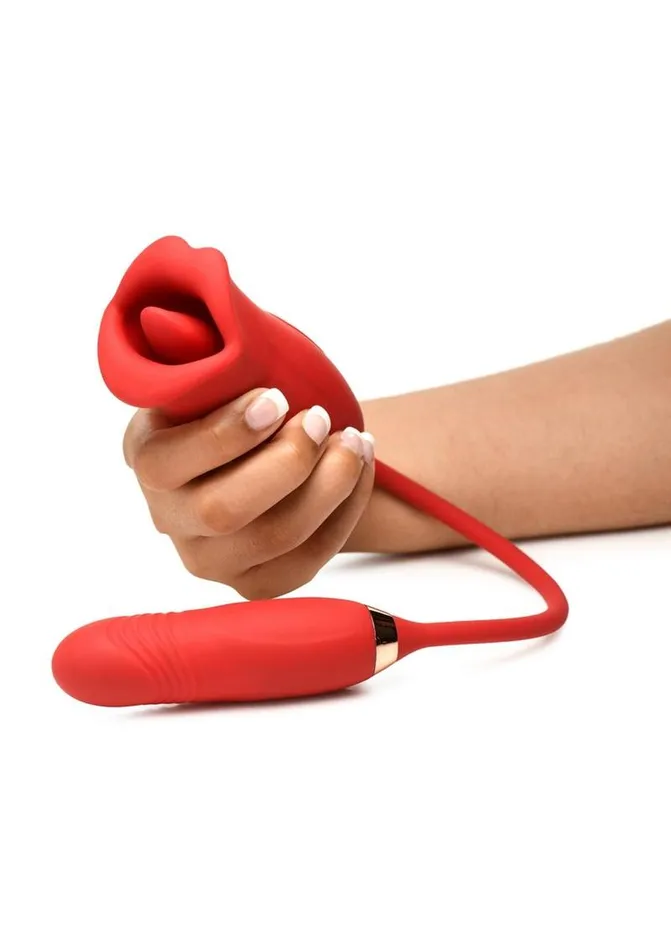 Lickgasm Magic Kiss Kissing Rechargeable Silicone Clitoral Stimulator with Thrusting Vibrator Lickgasm Female Sex Toys