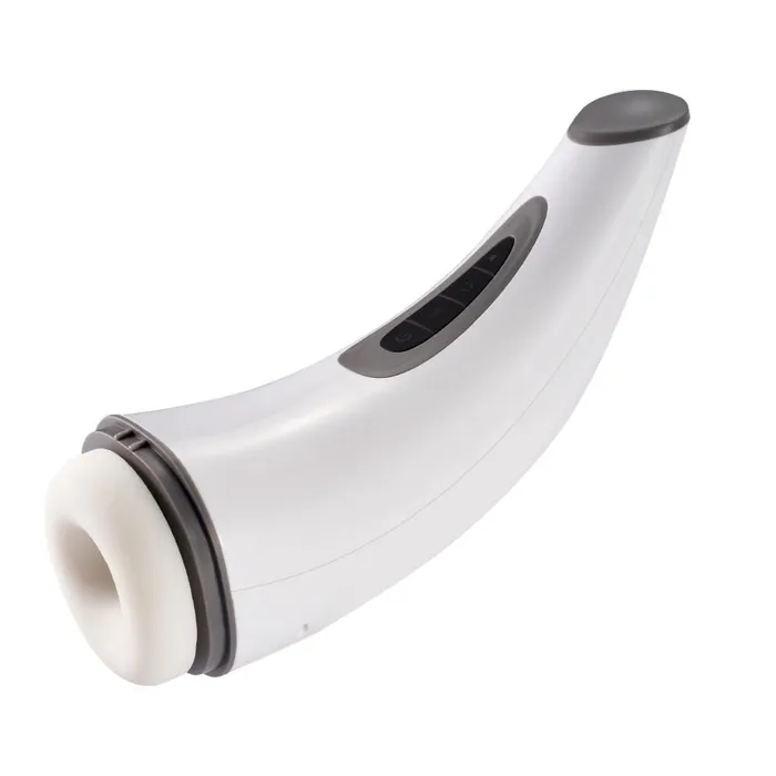 ADLTOYFUN Male Sex Toys Curved Handle 7 Vibrating 3 Sucking Heating Voice Masturbation Cup