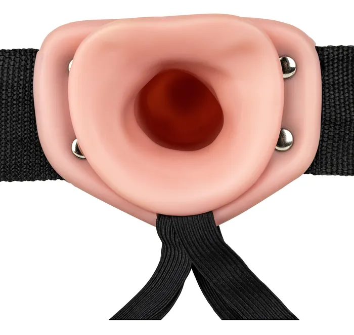 Dildos Vibrating Hollow Strapon No Balls 8 Inch Flesh Shots RealRock