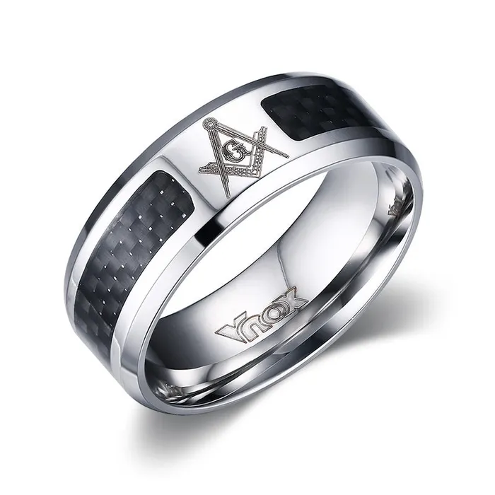 Mens Ring Stainless Steel And Carbon Fiber 8mm Punk Mens Jewelry USA cj Male Sex Toys