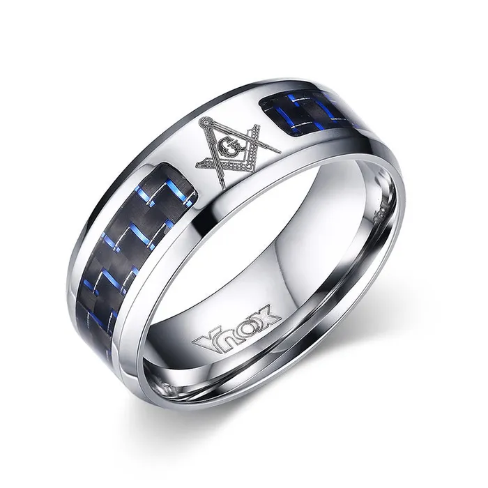Mens Ring Stainless Steel And Carbon Fiber 8mm Punk Mens Jewelry USA cj Male Sex Toys